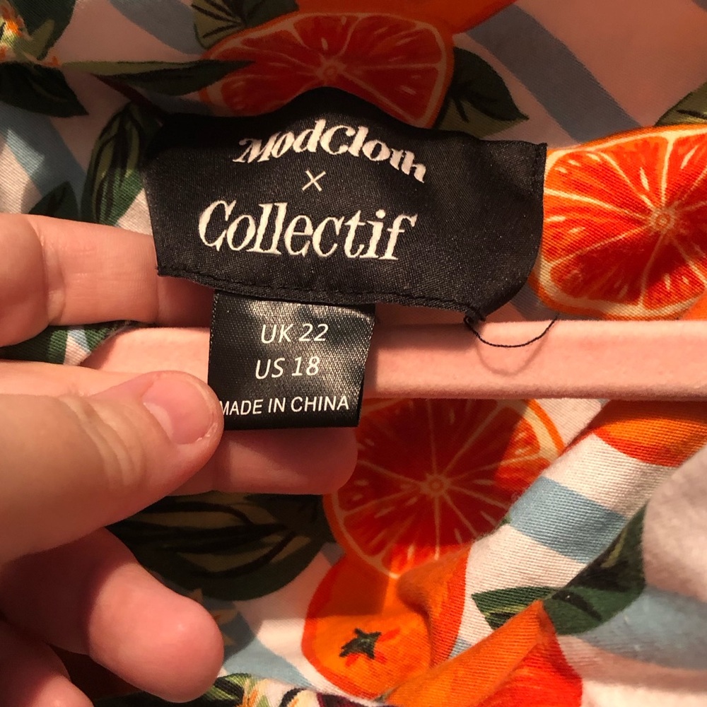 MODCLOTH x COLLECTIF Citrus Orange Blossom Stripe Swing Dress - Picture 2 of 11